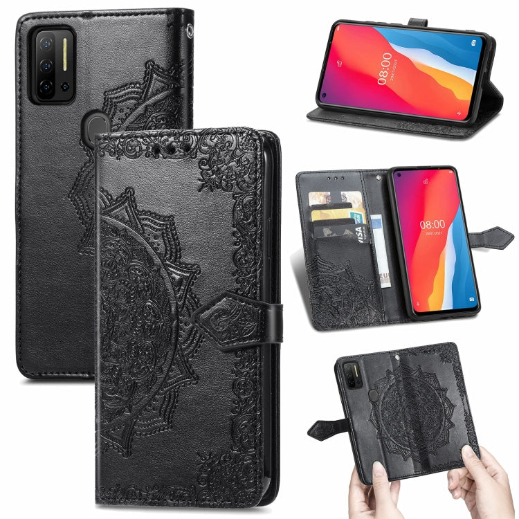 For Ulefone Note 11 Plus Mandala Flower Embossed Horizontal Flip Leather Case with Bracket / Card Slot / Wallet / Lanyard(Black) - Ulefone Cases by PMC Jewellery | Online Shopping South Africa | PMC Jewellery | Buy Now Pay Later Mobicred