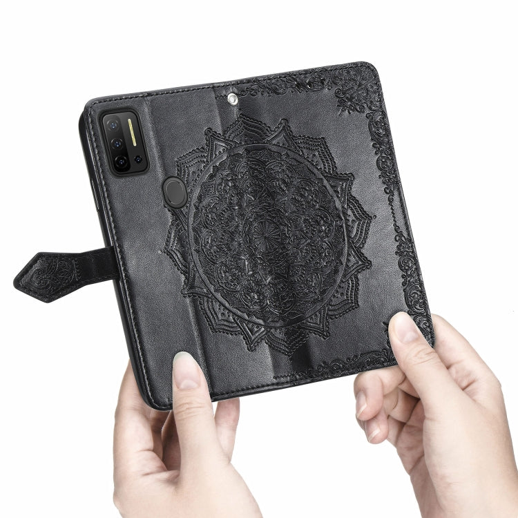 For Ulefone Note 11 Plus Mandala Flower Embossed Horizontal Flip Leather Case with Bracket / Card Slot / Wallet / Lanyard(Black) - Ulefone Cases by PMC Jewellery | Online Shopping South Africa | PMC Jewellery | Buy Now Pay Later Mobicred