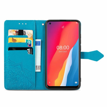 For Ulefone Note 11 Plus Mandala Flower Embossed Horizontal Flip Leather Case with Bracket / Card Slot / Wallet / Lanyard(Blue) - Ulefone Cases by PMC Jewellery | Online Shopping South Africa | PMC Jewellery | Buy Now Pay Later Mobicred