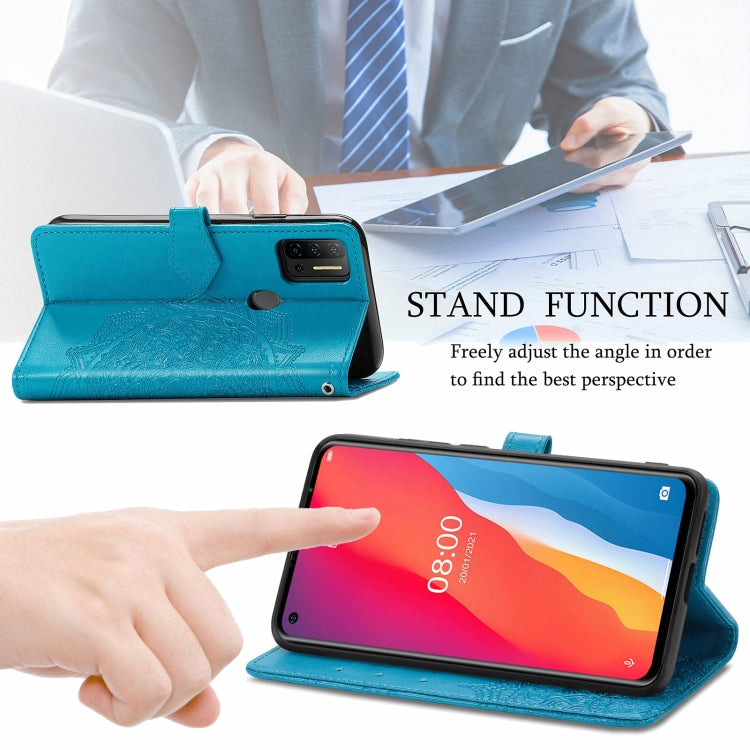 For Ulefone Note 11 Plus Mandala Flower Embossed Horizontal Flip Leather Case with Bracket / Card Slot / Wallet / Lanyard(Blue) - free shipping - PMC Jewellery - Order now!