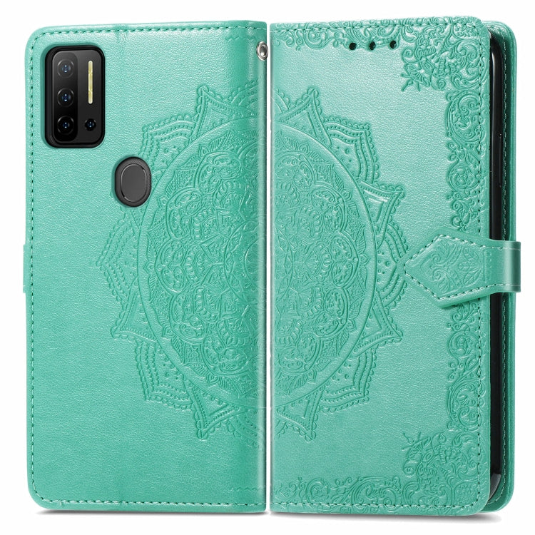 For Ulefone Note 11 Plus Mandala Flower Embossed Horizontal Flip Leather Case with Bracket / Card Slot / Wallet / Lanyard(Green) - Ulefone Cases by PMC Jewellery | Online Shopping South Africa | PMC Jewellery | Buy Now Pay Later Mobicred