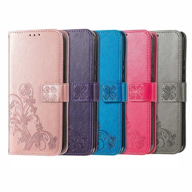 For  Doogee X96 Pro Four-leaf Clasp Embossed Buckle Mobile Phone Protection Leather Case with Lanyard & Card Slot & Wallet & Bracket Function(Magenta) - More Brand by PMC TechLife | Online Shopping South Africa | PMC TechLife | Buy Now Pay Later Mobicred