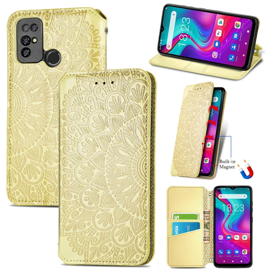 For Doogee X96 Pro Blooming Mandala Embossed Pattern Magnetic Horizontal Flip Leather Case with Holder & Card Slots & Wallet(Yellow) - More Brand by PMC Jewellery | Online Shopping South Africa | PMC Jewellery | Buy Now Pay Later Mobicred