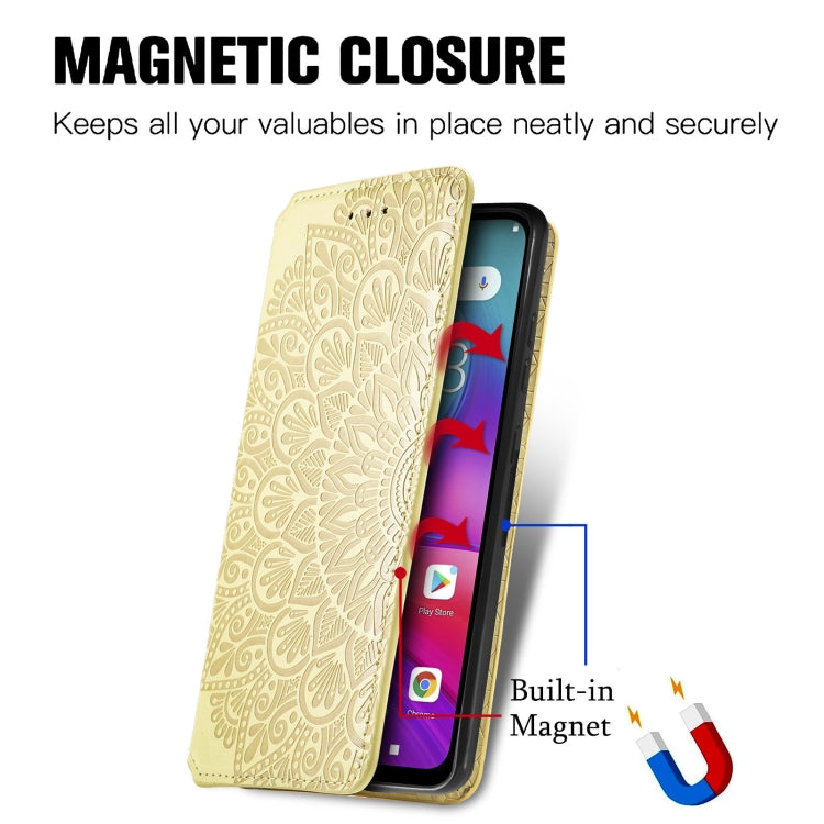 For Doogee X96 Pro Blooming Mandala Embossed Pattern Magnetic Horizontal Flip Leather Case with Holder & Card Slots & Wallet(Yellow) - More Brand by PMC Jewellery | Online Shopping South Africa | PMC Jewellery | Buy Now Pay Later Mobicred