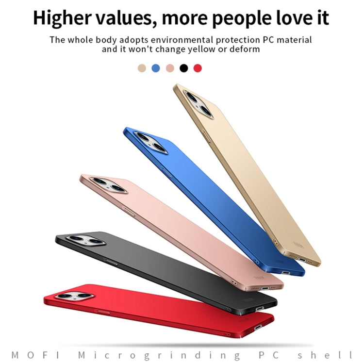 For iPhone 13 MOFI Frosted PC Ultra-thin Hard Case(Gold) - free shipping - PMC TechLife - Order now!