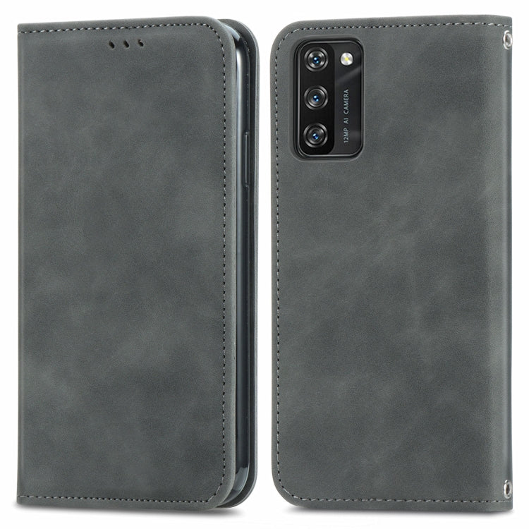 For Blackview A100 Retro Skin Feel Business Magnetic Horizontal Flip Leather Case with Holder & Card Slots & Wallet & Photo Frame(Gray) - More Brand by PMC Jewellery | Online Shopping South Africa | PMC Jewellery | Buy Now Pay Later Mobicred