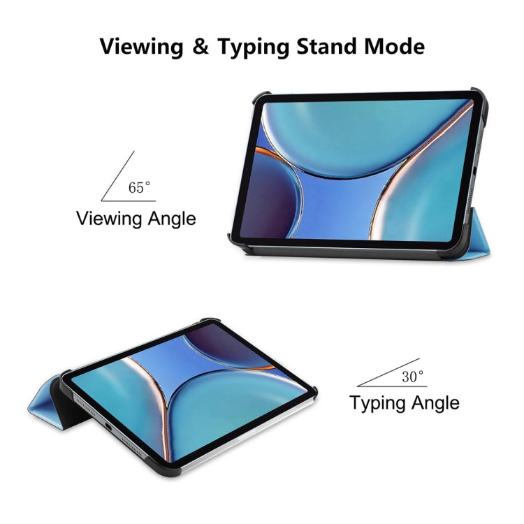 For iPad mini 2024 / mini 6 ENKAY Custer Texture Horizontal Flip PU+PC Leather Tablet Case with Three-folding Holder & Sleep / Wake-up Function(Dark Blue) - free shipping - PMc TechLife - Order now!