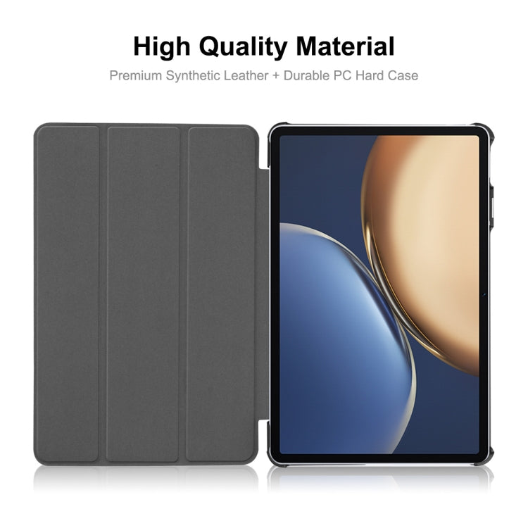 For Honor Tablet V7 Pro ENKAY Custer Texture Horizontal Flip PU+PC Leather Case with Three-folding Holder & Sleep / Wake-up Function(Black) - Honor by ENKAY | Online Shopping South Africa | PMC TechLife | Buy Now Pay Later Mobicred