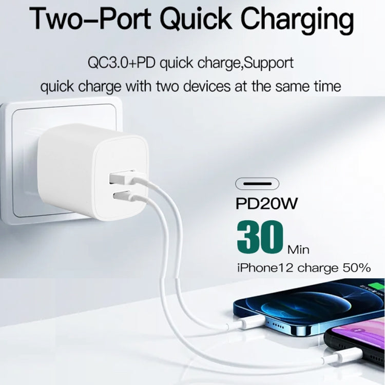 CS-20W Mini Portable PD3.0 + QC3.0 Dual Ports Fast Charger(US Plug) - free shipping - PMC Jewellery - Order now!