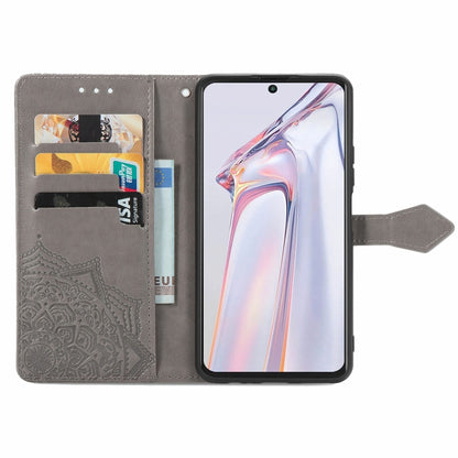 For Blackview A100 Mandala Embossing Pattern Horizontal Flip Leather Case with Holder & Card Slots & Wallet & Lanyard(Grey) - More Brand by PMC Jewellery | Online Shopping South Africa | PMC Jewellery | Buy Now Pay Later Mobicred