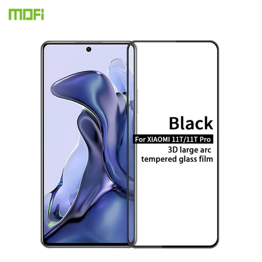 For Xiaomi Mi 11T / 11T Pro MOFI 9H 3D Explosion-proof Curved Screen Tempered Glass Film(Black) -  by MOFI | Online Shopping South Africa | PMC Jewellery