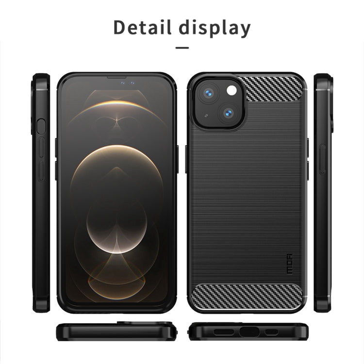For iPhone 13 mini MOFI Gentleness Series Brushed Texture Carbon Fiber Soft TPU Case  (Red) - iPhone 13 mini Cases by MOFI | Online Shopping South Africa | PMC TechLife | Buy Now Pay Later Mobicred