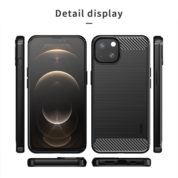 For iPhone 13 MOFI Gentleness Series Brushed Texture Carbon Fiber Soft TPU Case (Blue) - iPhone 13 Cases by MOFI | Online Shopping South Africa | PMC TechLife | Buy Now Pay Later Mobicred