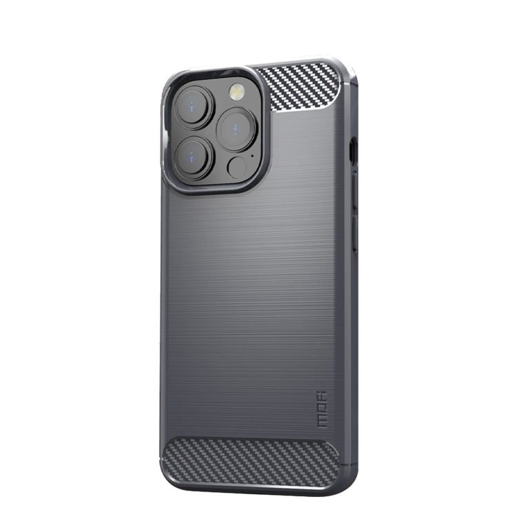 For iPhone 13 Pro Max MOFI Gentleness Series Brushed Texture Carbon Fiber Soft TPU Case  (Gray) - iPhone 13 Pro Max Cases by MOFI | Online Shopping South Africa | PMC Jewellery