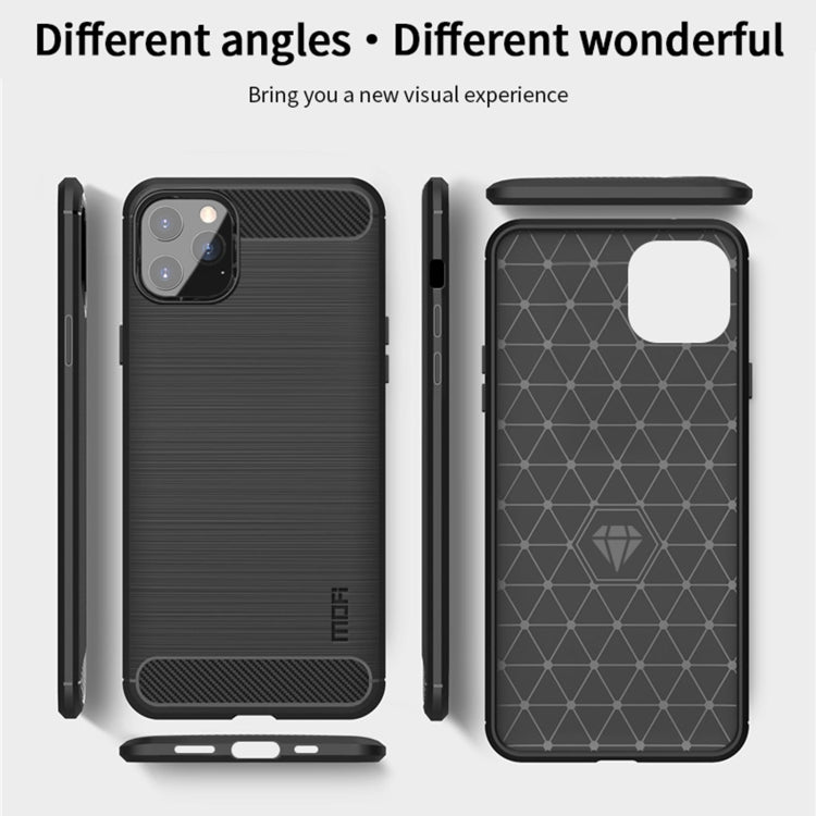 For iPhone 12 Pro Max MOF Gentleness Series Brushed Texture Carbon Fiber Soft TPU Case(Gray) - iPhone 12 Pro Max Cases by MOFI | Online Shopping South Africa | PMC Jewellery