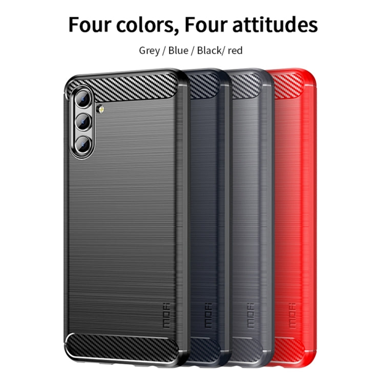 For Samsung Galaxy A13 5G MOFI Gentleness Series Brushed Texture Carbon Fiber Soft TPU Case(Red) - Galaxy Phone Cases by MOFI | Online Shopping South Africa | PMC Jewellery | Buy Now Pay Later Mobicred