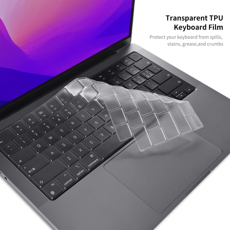 ENKAY Hat-Prince 3 in 1 Crystal Laptop Protective Case + TPU Keyboard Film + Anti-dust Plugs Set for MacBook Pro 16.2 inch A2485 2021/A2880 2023, Version:EU Version(Orange) - MacBook Pro Cases by ENKAY | Online Shopping South Africa | PMC Jewellery | Buy Now Pay Later Mobicred