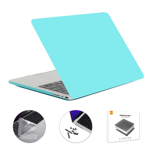 ENKAY Hat-Prince 3 in 1 Matte Laptop Protective Case + TPU Keyboard Film + Anti-dust Plugs Set for MacBook Pro 16.2 inch A2485 2021/A2880 2023, Version:EU Version(Cyan) - MacBook Pro Cases by ENKAY | Online Shopping South Africa | PMC Jewellery | Buy Now Pay Later Mobicred