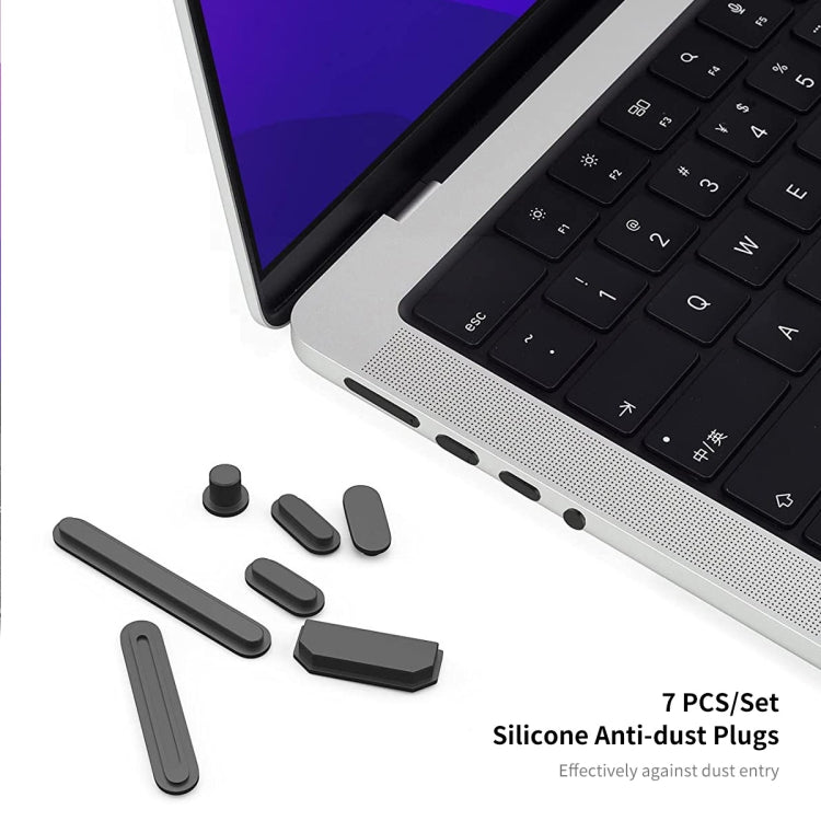 ENKAY Hat-Prince 3 in 1 Crystal Laptop Protective Case + TPU Keyboard Film + Anti-dust Plugs Set for MacBook Pro 14.2 inch A2442 2021, Version:EU Version(Purple) - MacBook Pro Cases by ENKAY | Online Shopping South Africa | PMC Jewellery | Buy Now Pay Later Mobicred