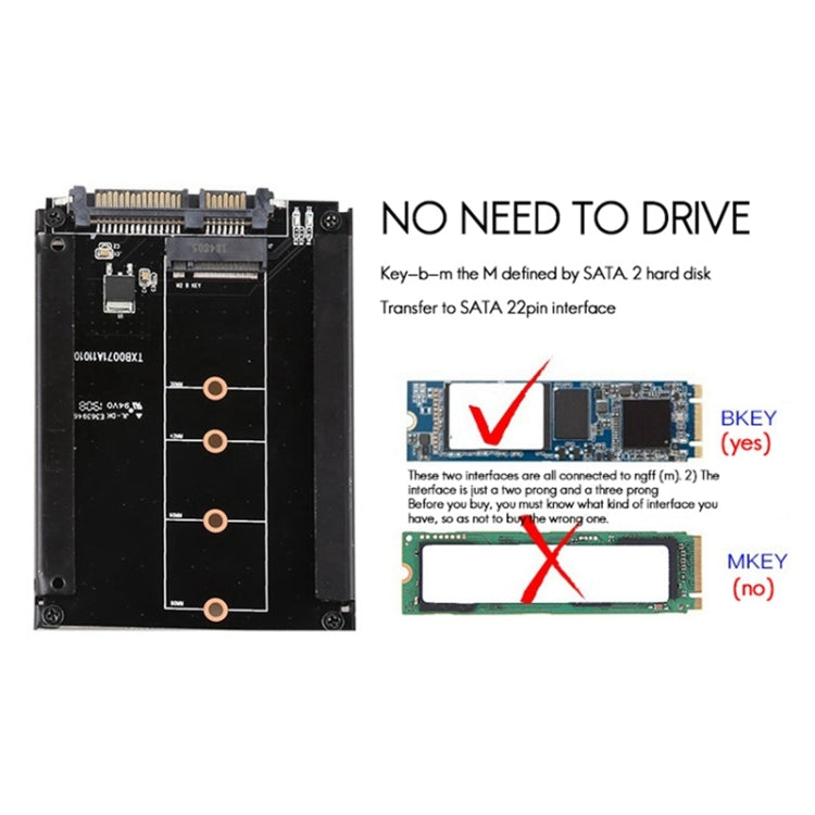 M.2 to SATA3.0 Expansion Card 22-pin Adapter 2.5-inch SSD Interface Conversion Card - free shipping - PMC Jewellery - Order now!