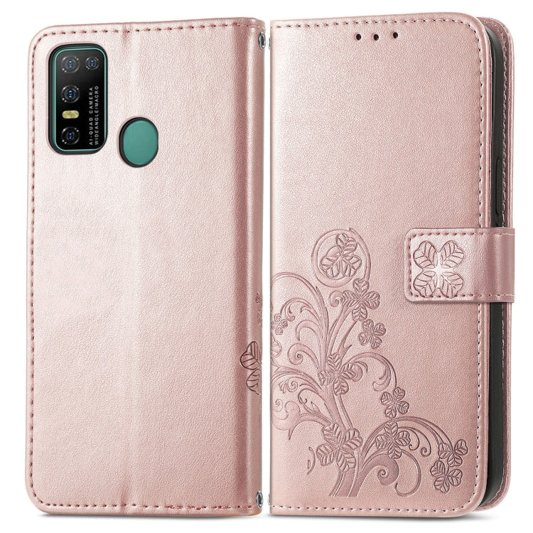 For Doogee N30 Four-leaf Clasp Embossed Buckle Mobile Phone Protection Leather Case(Rose Glod) - More Brand by PMC Jewellery | Online Shopping South Africa | PMC Jewellery | Buy Now Pay Later Mobicred