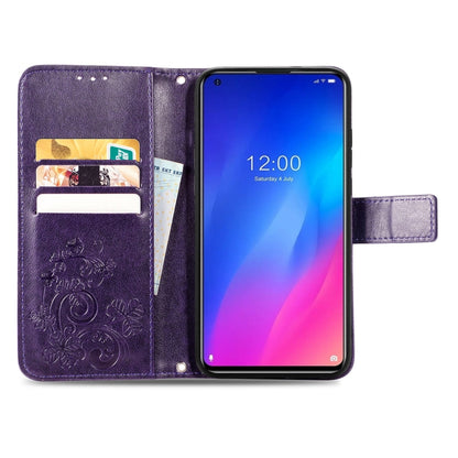 For Doogee N30 Four-leaf Clasp Embossed Buckle Mobile Phone Protection Leather Case(Purple) - More Brand by PMC Jewellery | Online Shopping South Africa | PMC Jewellery | Buy Now Pay Later Mobicred