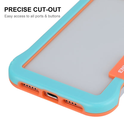 For iPhone 12 Pro Max ENKAY Frameless Hollow Shockproof PC Case(Blue) - iPhone 12 Pro Max Cases by ENKAY | Online Shopping South Africa | PMC Jewellery | Buy Now Pay Later Mobicred