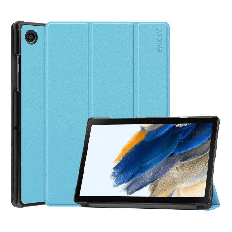 For Samsung Galaxy Tab A8 10.5 2021 ENKAY Custer Texture Leather Smart Tablet Case(Light Blue) - free shipping - PMc TechLife - Order now!