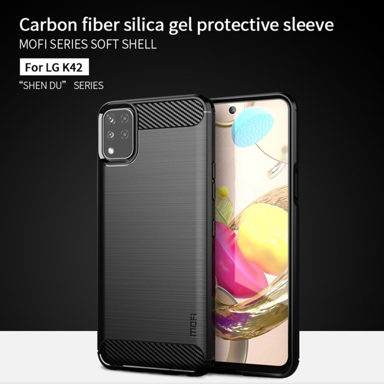 For LG K42 MOFI Gentleness Brushed Carbon Fiber Soft TPU Case(Gray) - LG Cases by MOFI | Online Shopping South Africa | PMC TechLife | Buy Now Pay Later Mobicred