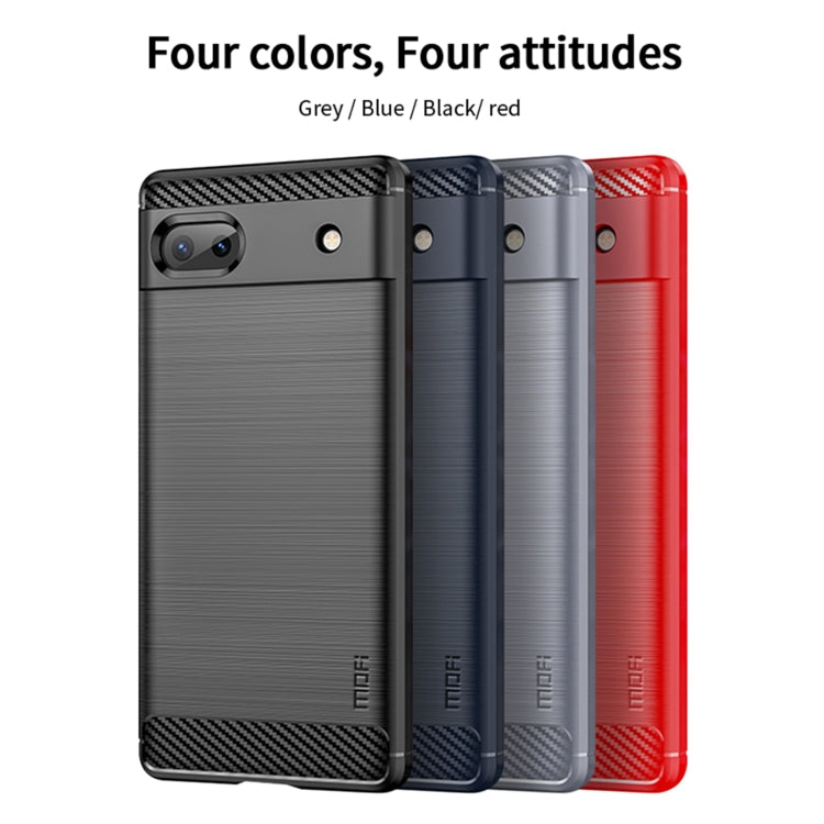 For Google Pixel 6A MOFI Gentleness Brushed Carbon Fiber Soft TPU Case(Red) - Google Cases by MOFI | Online Shopping South Africa | PMC TechLife | Buy Now Pay Later Mobicred