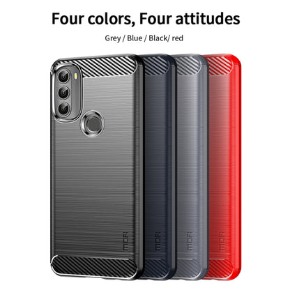 For Motorola Moto G71 5G MOFI Gentleness Brushed Carbon Fiber Soft TPU Case(Red) - Motorola Cases by MOFI | Online Shopping South Africa | PMC Jewellery | Buy Now Pay Later Mobicred