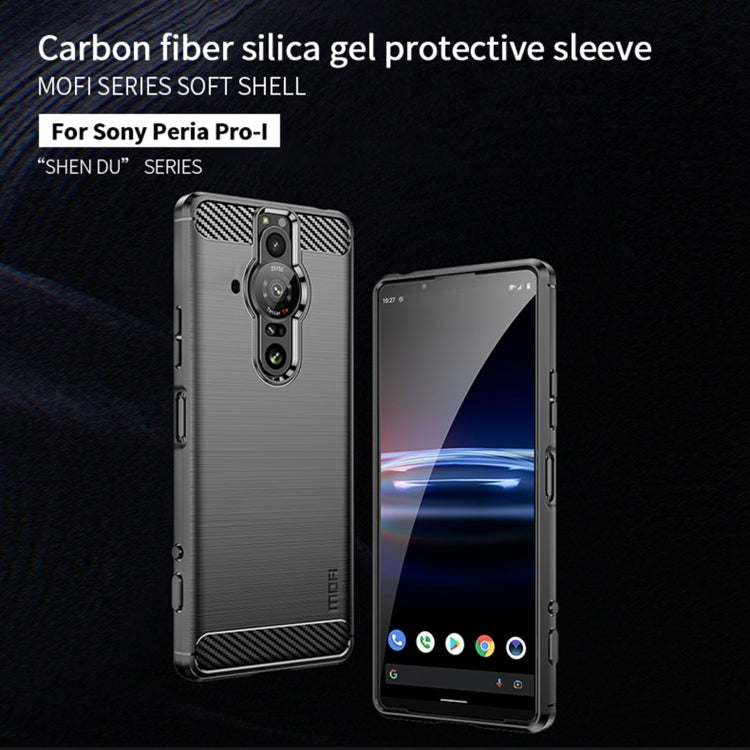 For Sony Xperia Pro-I MOFI Gentleness Brushed Carbon Fiber Soft TPU Case(Blue) - Sony Cases by MOFI | Online Shopping South Africa | PMC TechLife | Buy Now Pay Later Mobicred