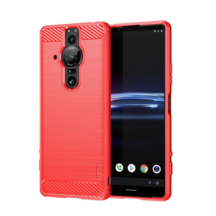 For Sony Xperia Pro-I MOFI Gentleness Brushed Carbon Fiber Soft TPU Case(Red) - Sony Cases by MOFI | Online Shopping South Africa | PMC TechLife