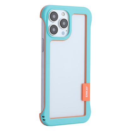 For iPhone 13 Pro ENKAY Frameless Hollow Shockproof PC Case (Blue) - iPhone 13 Pro Cases by ENKAY | Online Shopping South Africa | PMC Jewellery | Buy Now Pay Later Mobicred