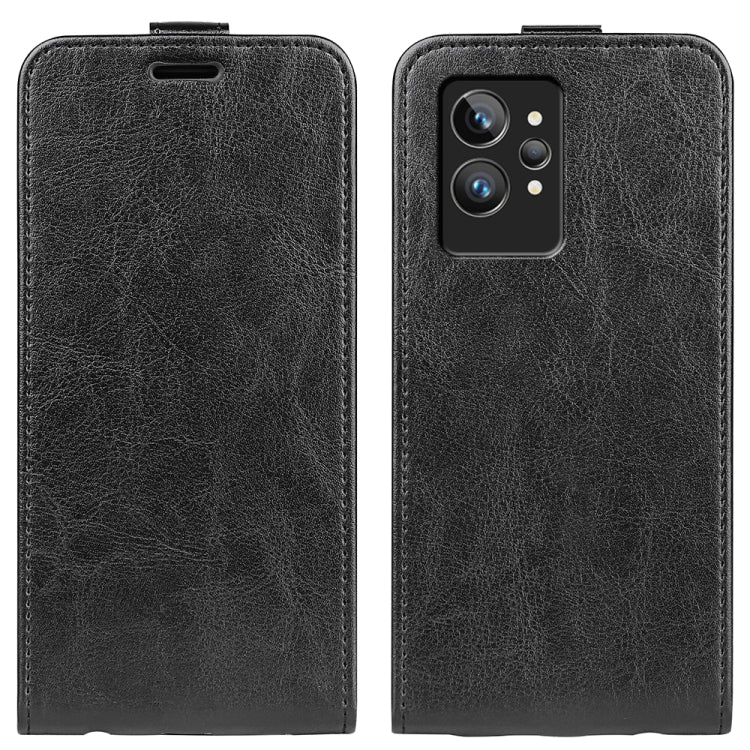 For OPPO Realme GT2 Pro 5G R64 Texture Vertical Flip Leather Phone Case(Black) - Realme Cases by PMC Jewellery | Online Shopping South Africa | PMC Jewellery | Buy Now Pay Later Mobicred