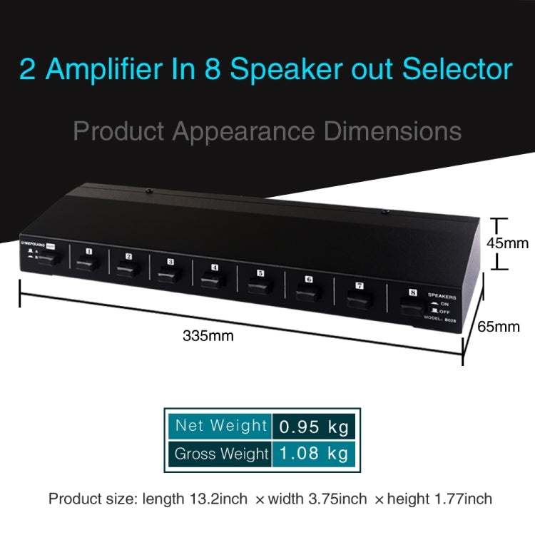 100W 2 In 8 Out Power Amplifier Loudspeaker Box Switcher -  by PMC Jewellery | Online Shopping South Africa | PMC Jewellery | Buy Now Pay Later Mobicred