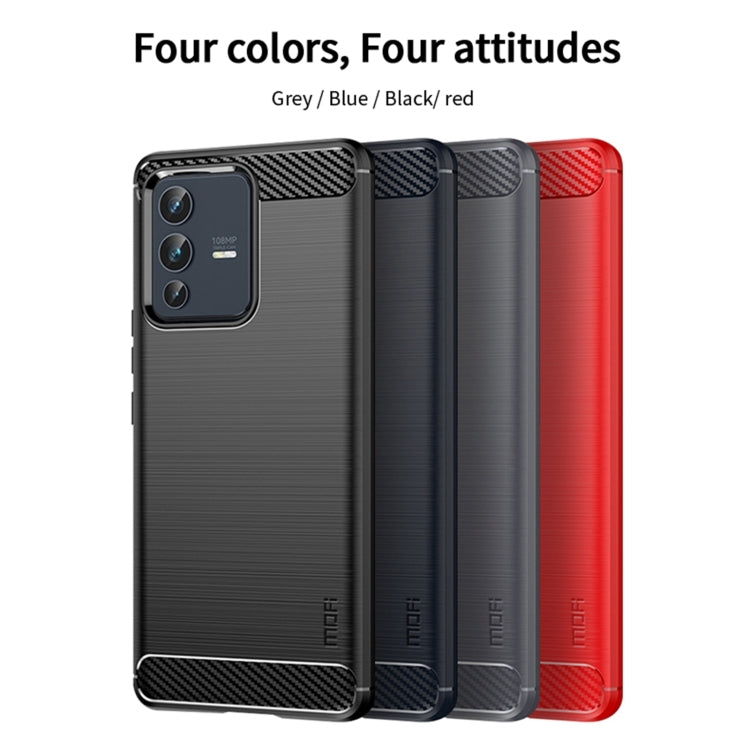 For vivo V23 5G/S12 MOFI Gentleness Series Brushed Texture Carbon Fiber Soft TPU Phone Case(Black) - vivo Cases by MOFI | Online Shopping South Africa | PMC Jewellery