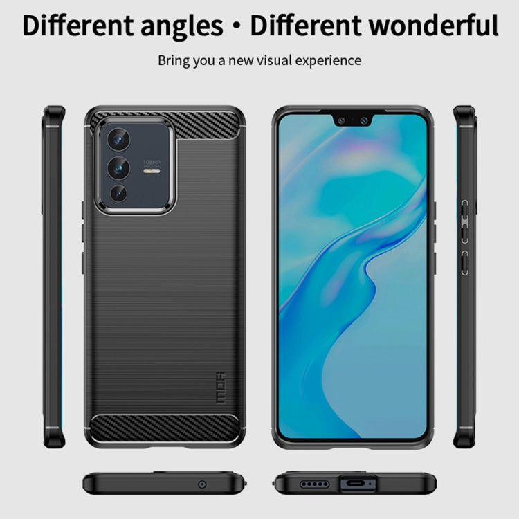 For vivo V23 5G/S12 MOFI Gentleness Series Brushed Texture Carbon Fiber Soft TPU Phone Case(Blue) - vivo Cases by MOFI | Online Shopping South Africa | PMC Jewellery