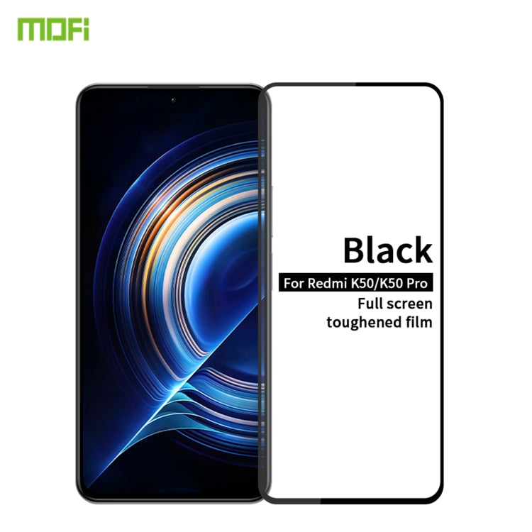 For Xiaomi Redmi K50 / K50 Pro MOFI 9H 2.5D Full Screen Tempered Glass Film(Black) -  by MOFI | Online Shopping South Africa | PMC Jewellery