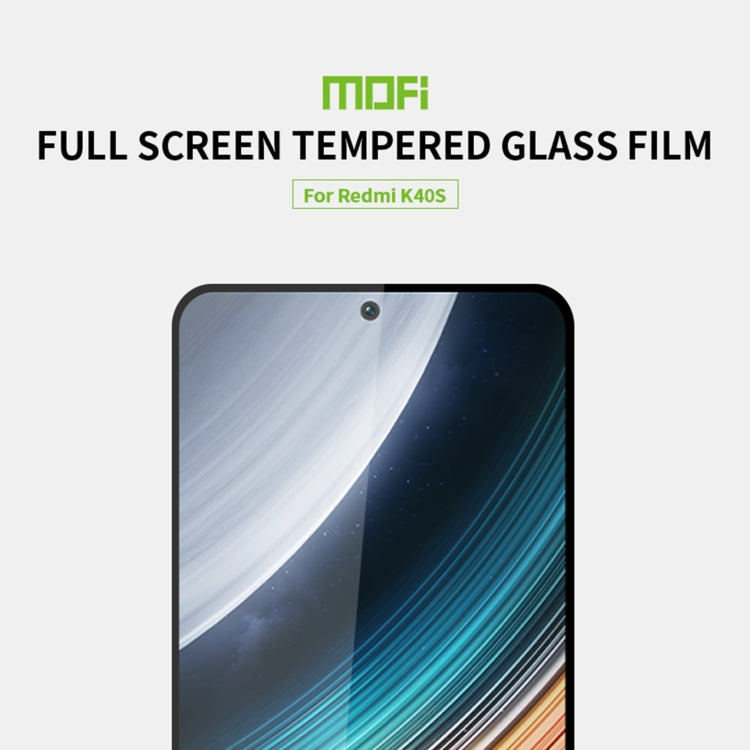 For Xiaomi Redmi K40S MOFI 9H 2.5D Full Screen Tempered Glass Film(Black) -  by MOFI | Online Shopping South Africa | PMC TechLife | Buy Now Pay Later Mobicred