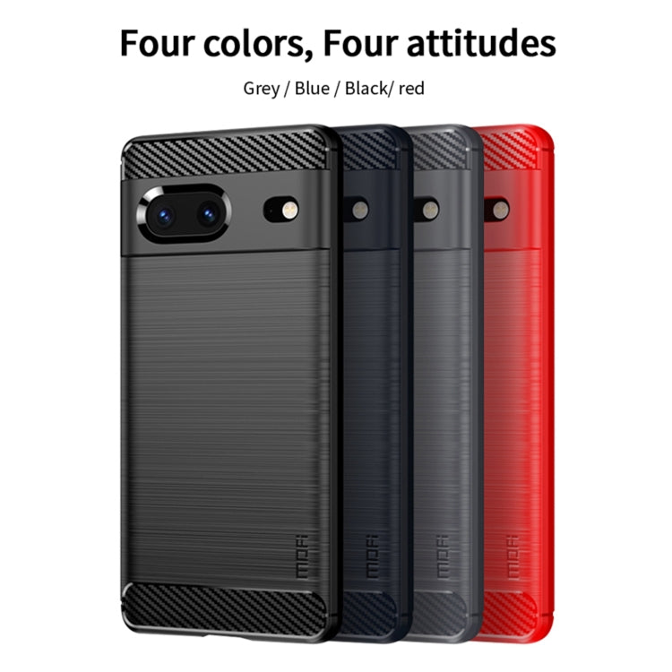 For Google pixel 7 5G MOFI Gentleness Series Brushed Texture Carbon Fiber TPU Phone Case(Red) - free shipping - PMC TechLife - Order now!