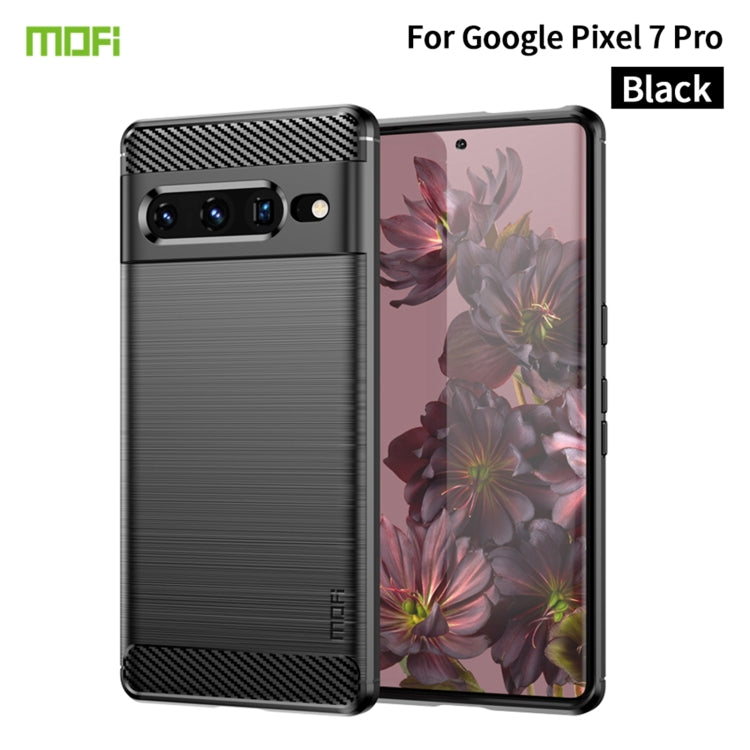 For Google pixel 7 Pro 5G MOFI Gentleness Series Brushed Texture Carbon Fiber TPU Phone Case(Black) - Google Cases by MOFI | Online Shopping South Africa | PMC Jewellery