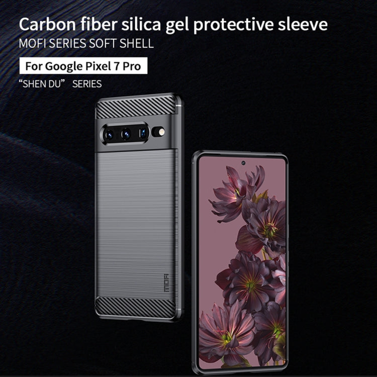 For Google pixel 7 Pro 5G MOFI Gentleness Series Brushed Texture Carbon Fiber TPU Phone Case(Blue) - free shipping - PMC TechLife - Order now!