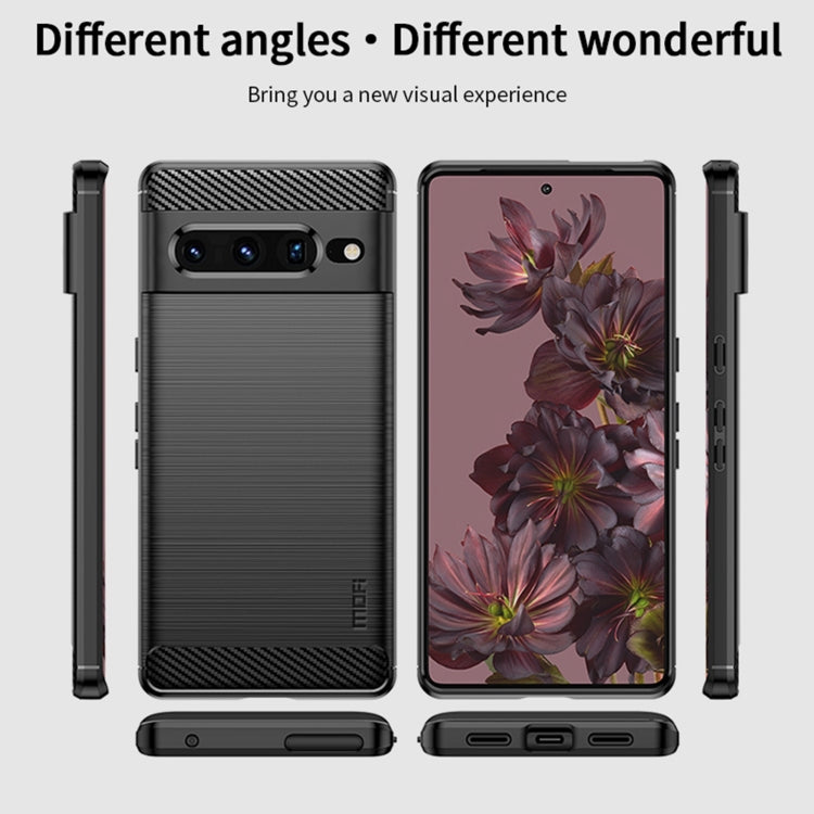 For Google pixel 7 Pro 5G MOFI Gentleness Series Brushed Texture Carbon Fiber TPU Phone Case(Blue) - free shipping - PMC TechLife - Order now!