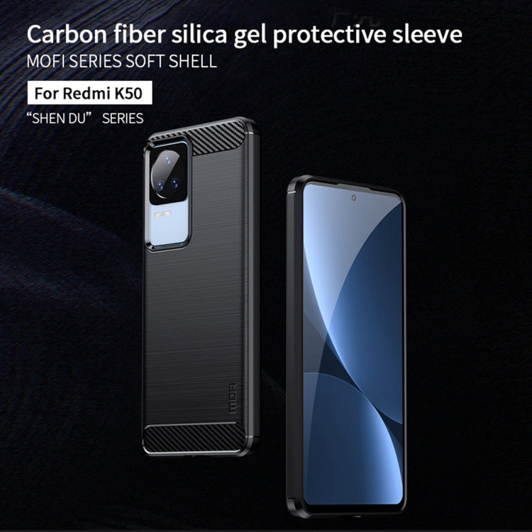For Xiaomi Redmi K40S MOFI Gentleness Brushed Carbon Fiber Soft TPU Case(Gray) - Xiaomi Cases by MOFI | Online Shopping South Africa | PMC TechLife | Buy Now Pay Later Mobicred