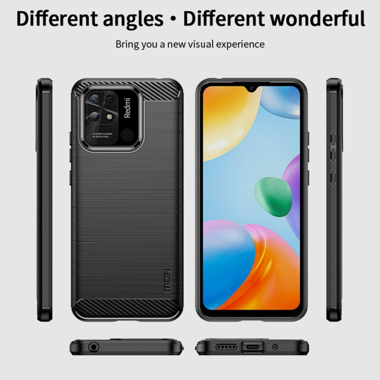 For Xiaomi Redmi 10C MOFI Gentleness Brushed Carbon Fiber Soft TPU Case(Blue) - Xiaomi Cases by MOFI | Online Shopping South Africa | PMC TechLife | Buy Now Pay Later Mobicred