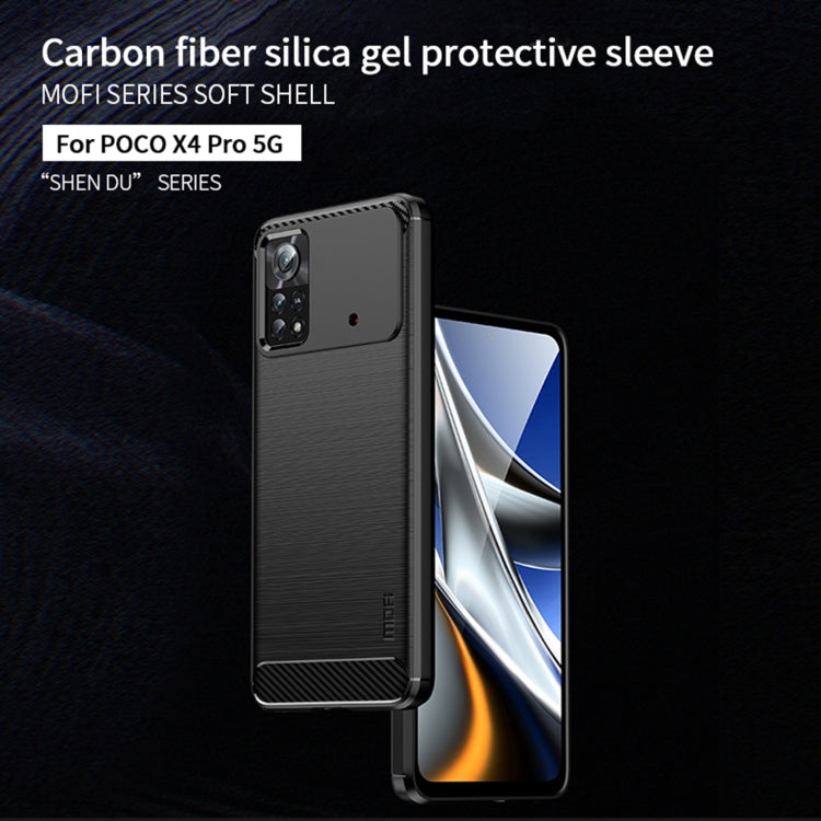 For Xiaomi Poco X4 Pro 5G MOFI Gentleness Brushed Carbon Fiber Soft TPU Case(Gray) - Xiaomi Cases by MOFI | Online Shopping South Africa | PMC TechLife | Buy Now Pay Later Mobicred