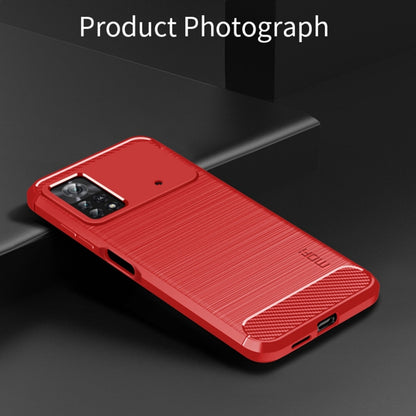 For Xiaomi Poco X4 Pro 5G MOFI Gentleness Brushed Carbon Fiber Soft TPU Case(Red) - Xiaomi Cases by MOFI | Online Shopping South Africa | PMC Jewellery | Buy Now Pay Later Mobicred