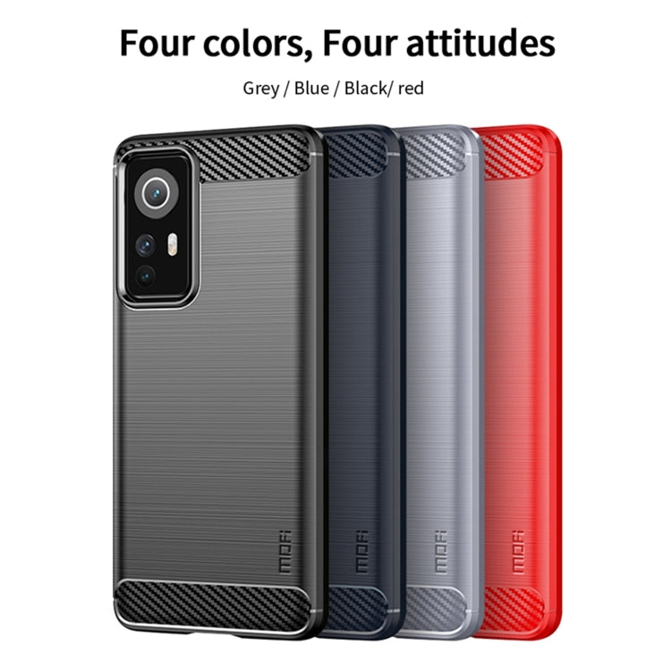 For Xiaomi 12 / 12X MOFI Gentleness Brushed Carbon Fiber Soft TPU Case(Gray) - Xiaomi Cases by MOFI | Online Shopping South Africa | PMC Jewellery