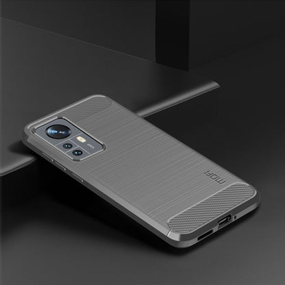 For Xiaomi 12 Pro MOFI Gentleness Brushed Carbon Fiber Soft TPU Case(Gray) - Xiaomi Cases by MOFI | Online Shopping South Africa | PMC Jewellery